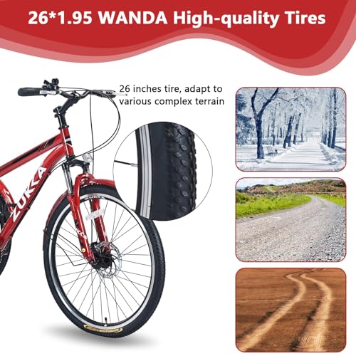 26-Inch 7-Speed 3 Wheel Adult Tricycle with Basket E577
