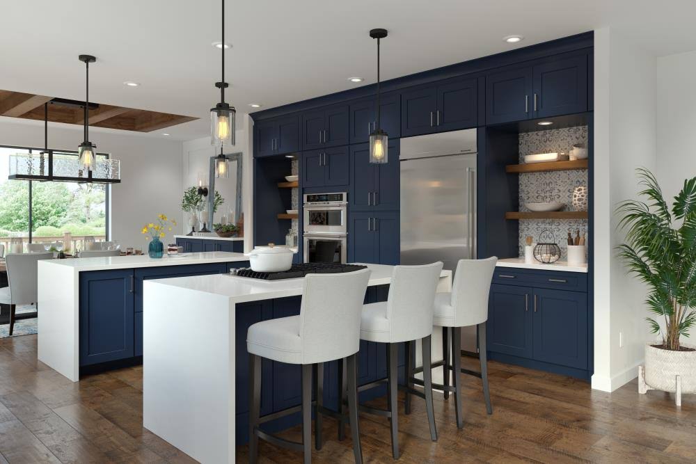 Navy Square Door Sink Base Cabinet A126