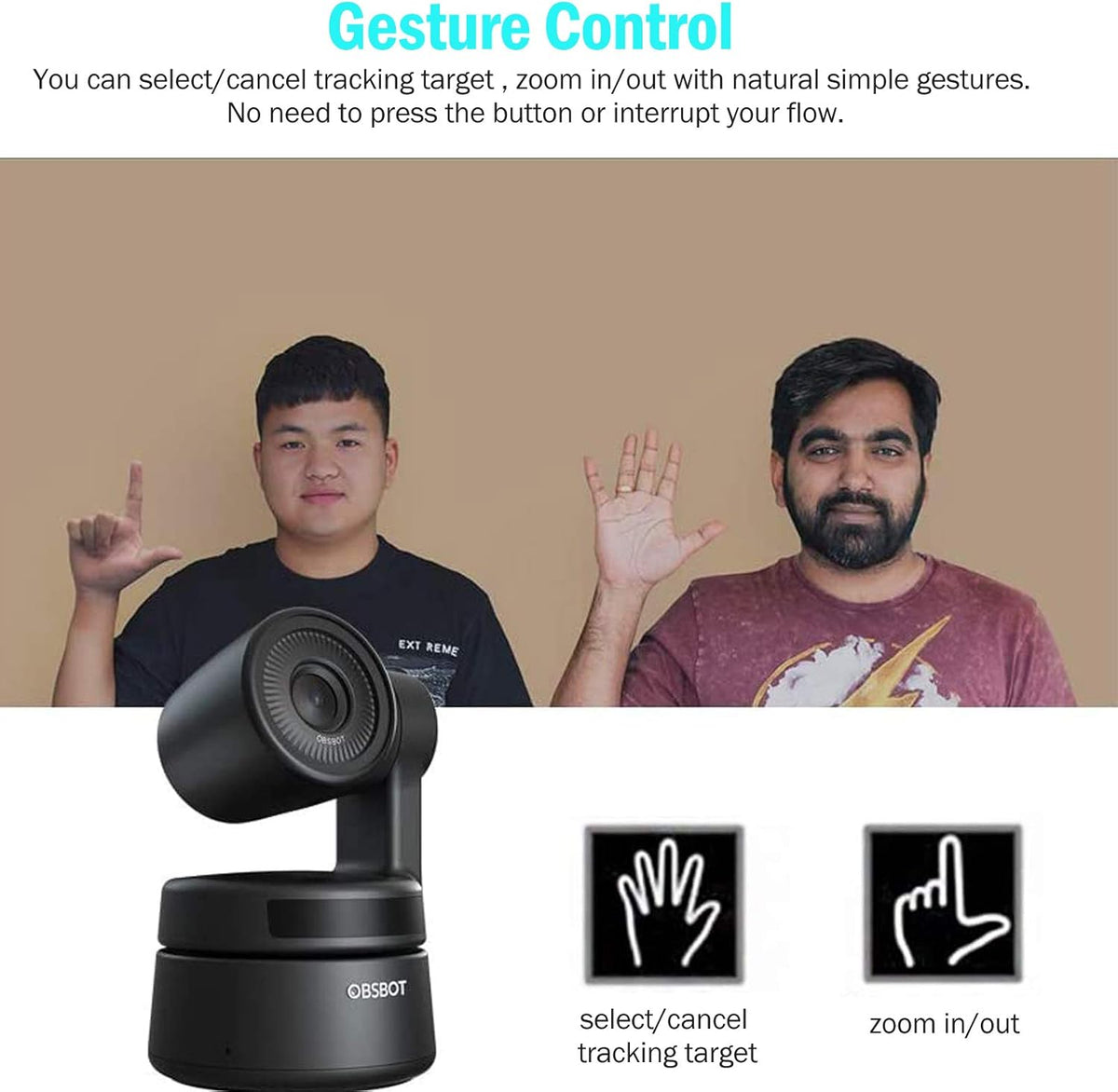 PTZ Webcam with AI Framing and Autofocus, Full HD 1080p B812847