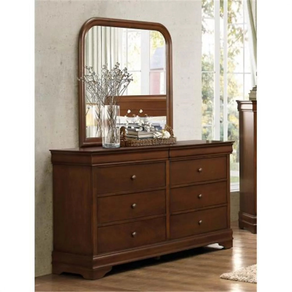 Brown Cherry Dresser with Two Hidden Drawers U787295