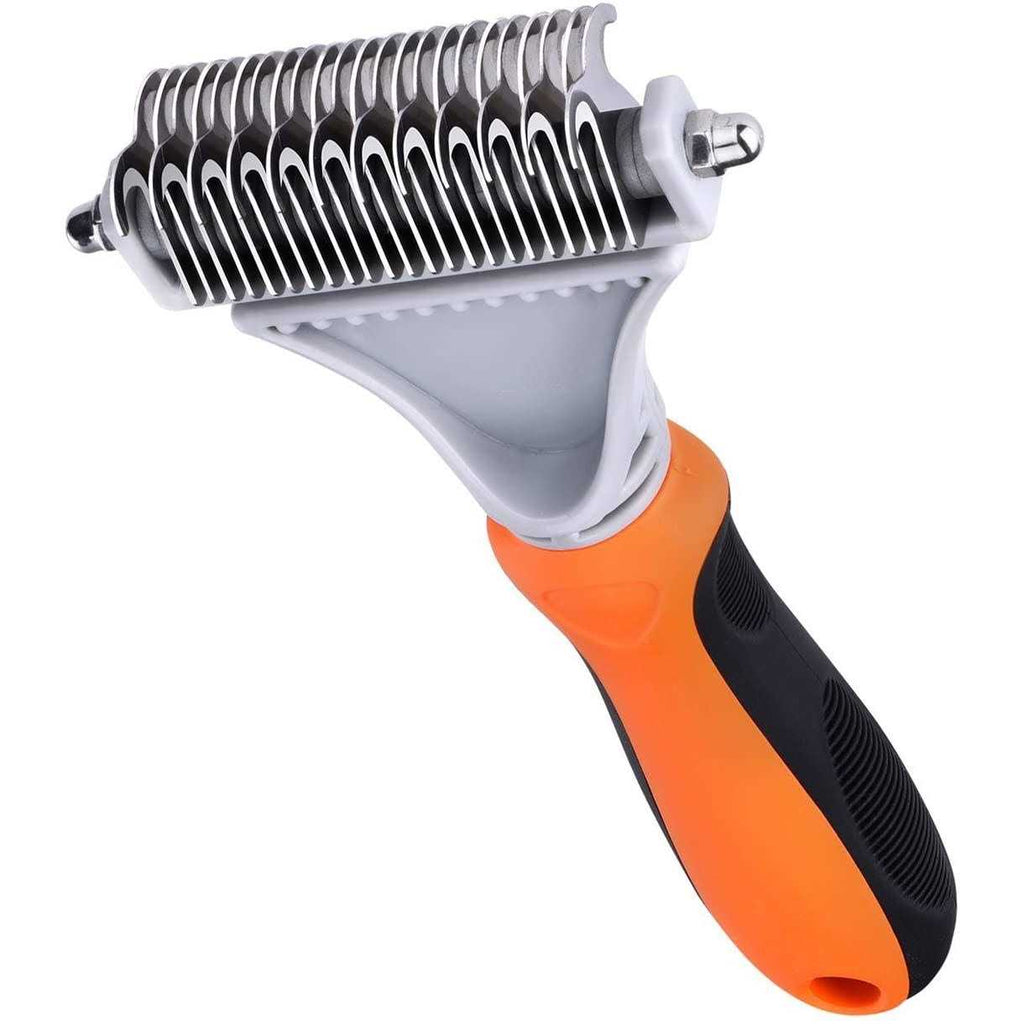 Poodle Pet Dematting Comb for Dogs Handheld Undercoat Dematter Rake Grooming Tool for Long or Short Hair B43946