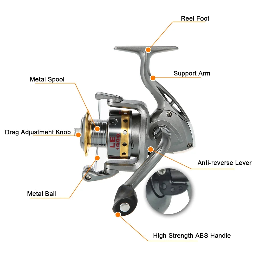 Telescopic Fishing Rod and Reel Combo Full Kit Spinning Pole Set M716827
