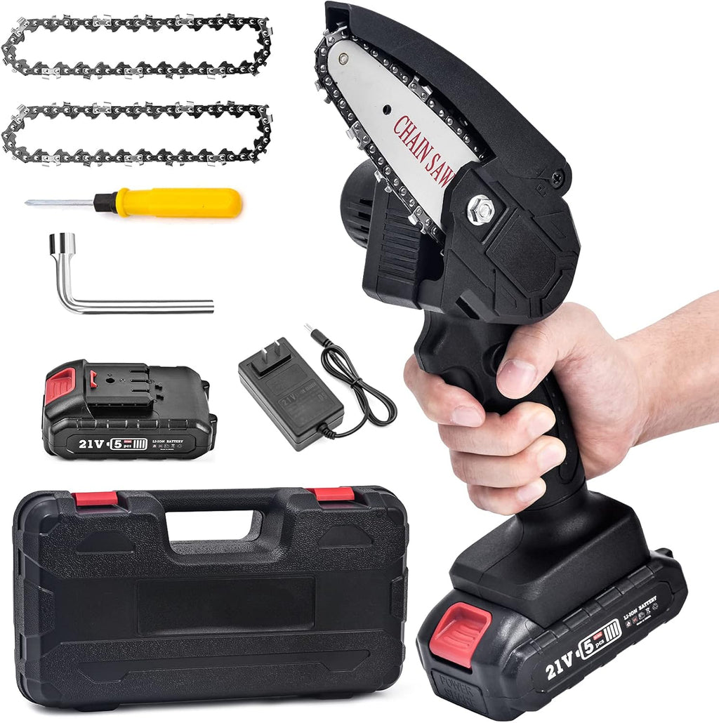 Cordless Electric Mini Chainsaw with 2 Batteries R476285