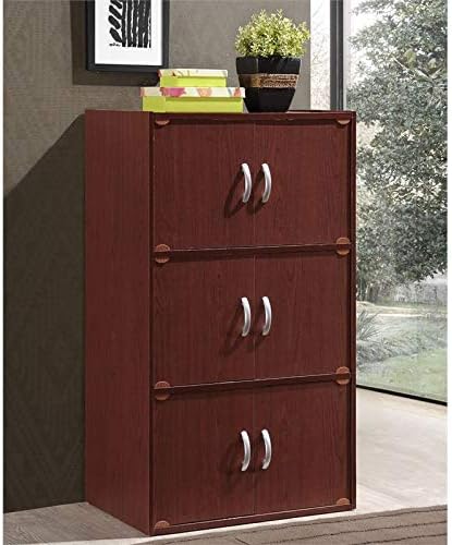 3 Shelf 6 Door Bookcase in Mahogany A508207