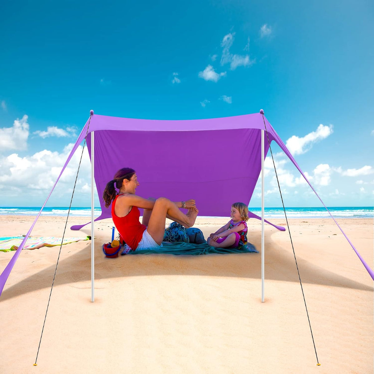Pop Up Beach Tent Sun Shelter with Storage Bag L279