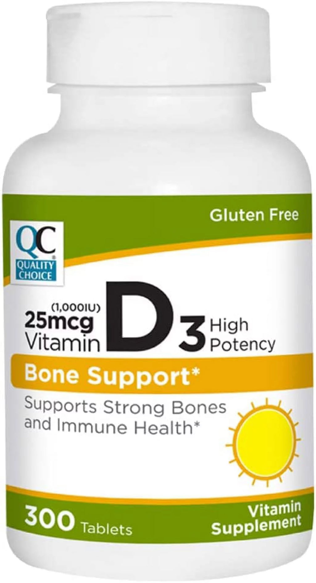 Vitamin D3 25mcg Tablets, 300 Count Pack of 4 Y5598