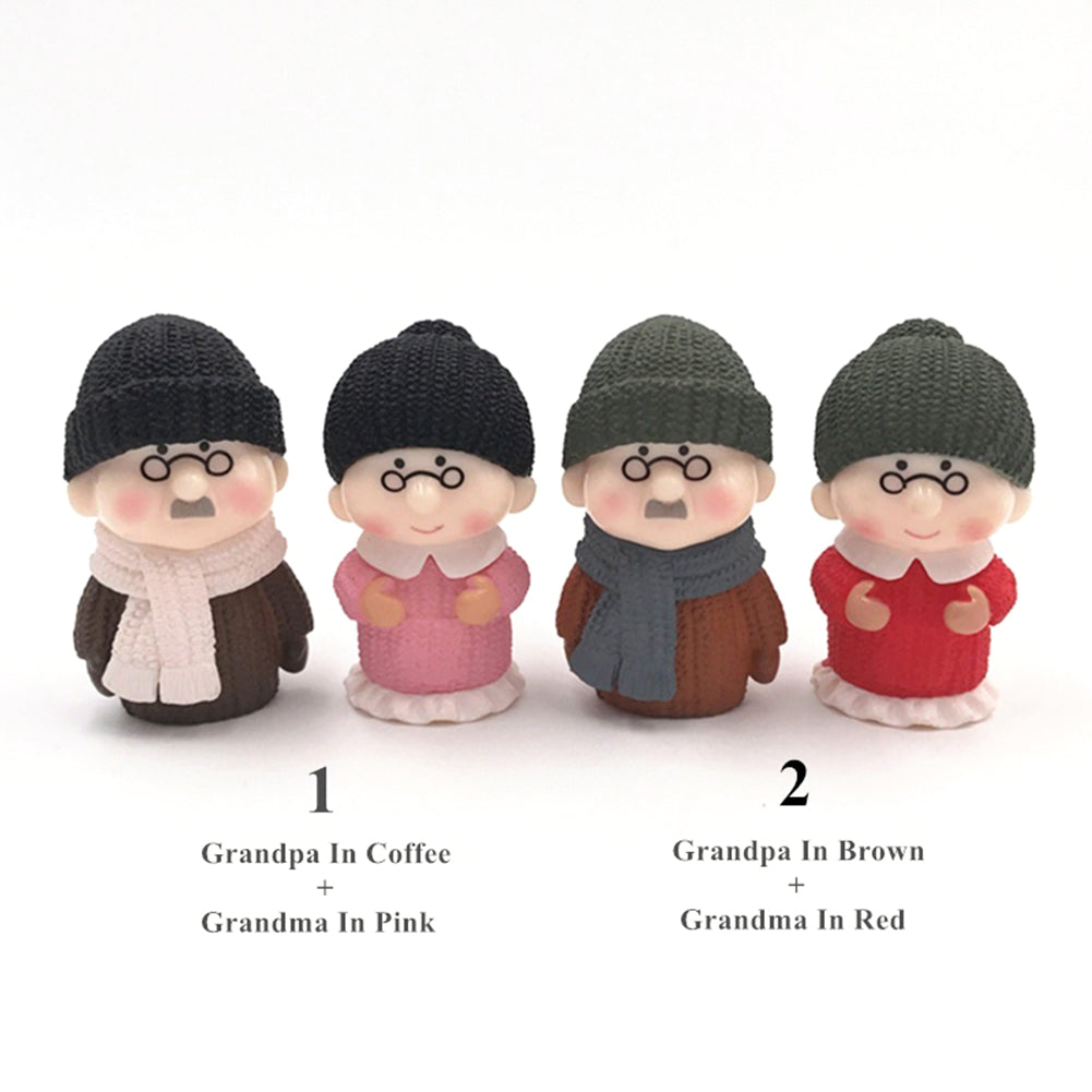 Grandparents Action Figure Set, Dollhouse People Grandma and Grandpa Miniature Decor Z2541