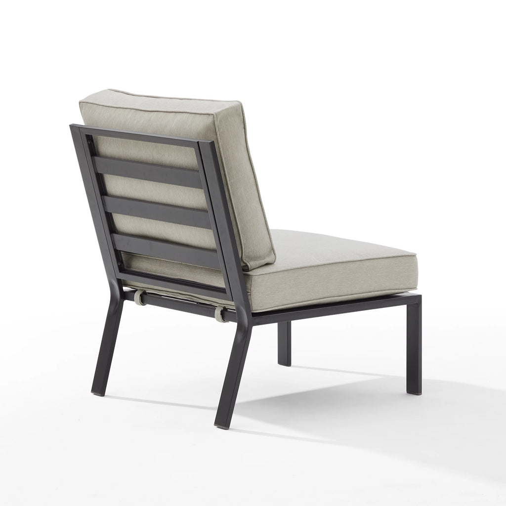 Outdoor Metal Sectional Center Chair Taupe Matte Black W467
