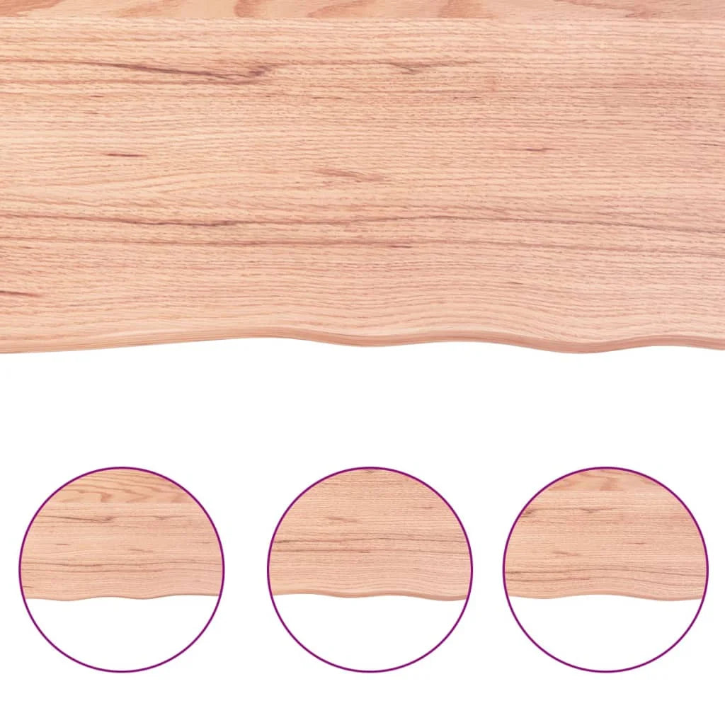 Treated Solid Wood Live Edge Table Top Light Brown 31.5"x19.7"x(0.8"-2.4") E4421