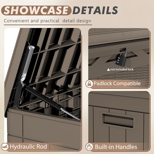 120 Gallon Resin Outdoor Storage Box Black X9733