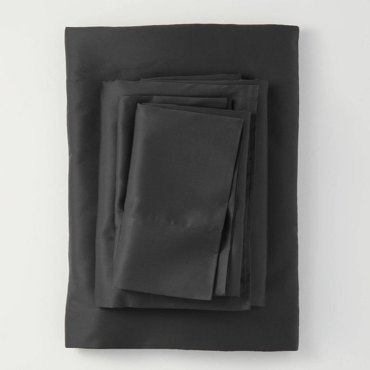 Full 300 Thread Count Solid Sheet Set Washed Black G945279