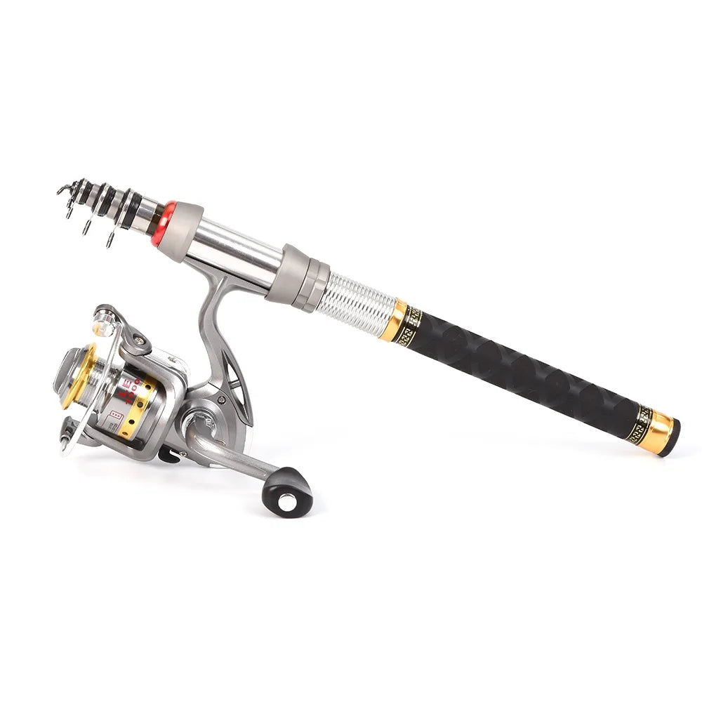 Telescopic Fishing Rod and Reel Combo Full Kit Spinning Pole Set M716827