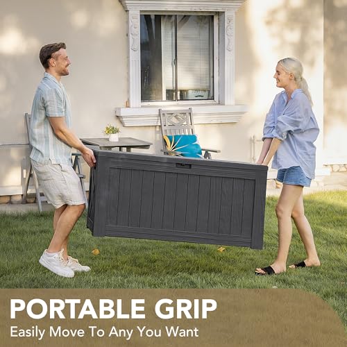 120 Gallon Resin Outdoor Storage Box Black X9733