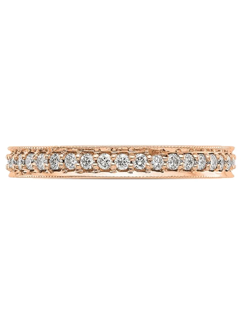 14K Rose Gold Diamond Eternity Wedding Band Ring X775