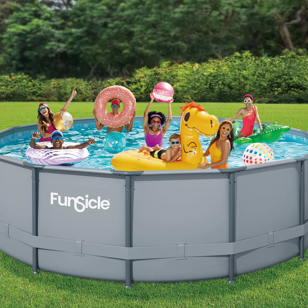 16 ft Round Above Ground Swimming Frame Pool Z21937