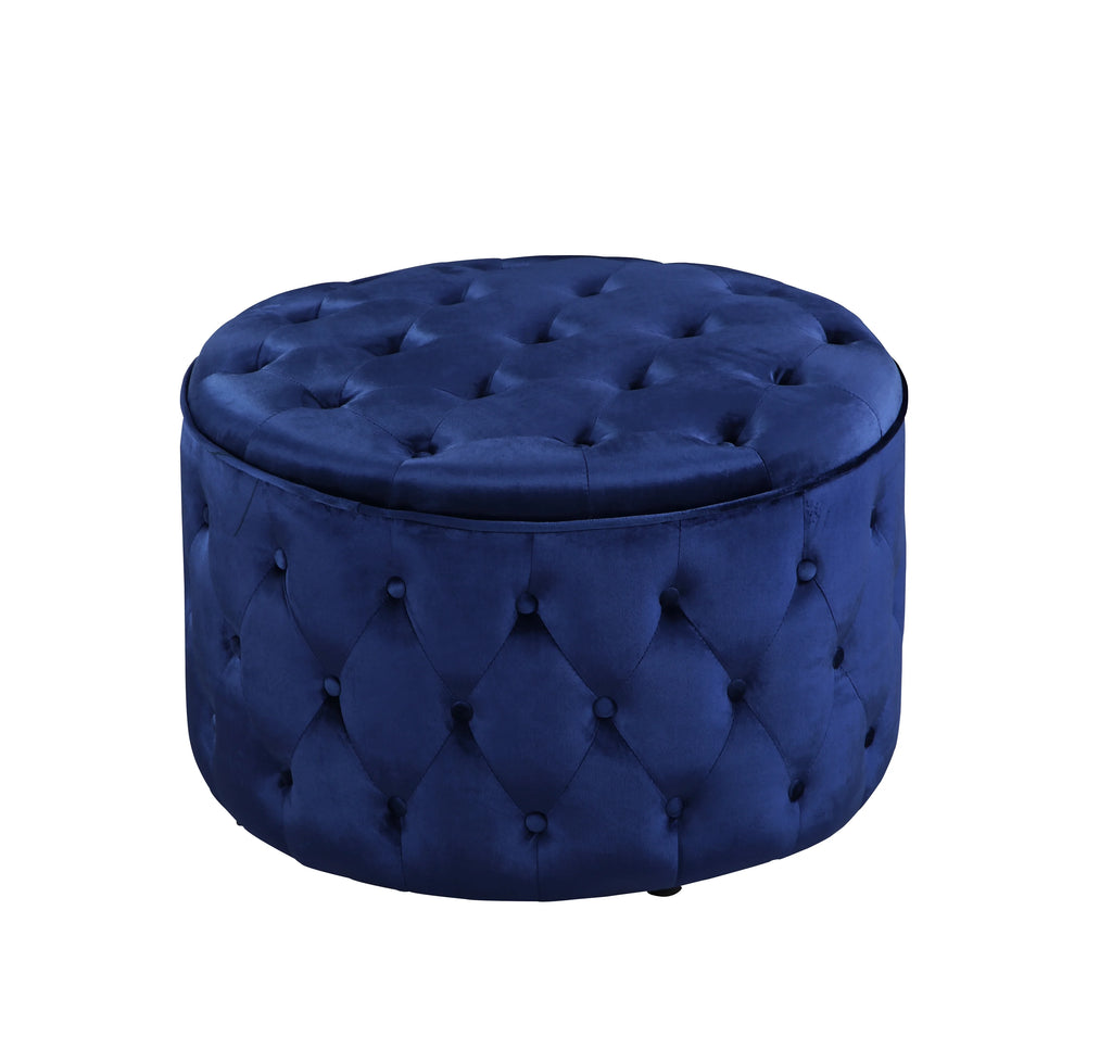Round Velvet Ottoman Pouf F724908