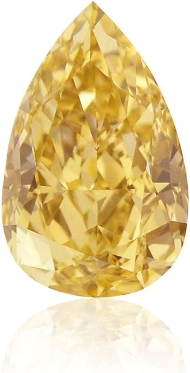 4.56 ct VVS1 Pear Cut Loose Real Moissanite Fancy Canary Yellow Stone S2241