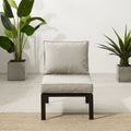 Outdoor Metal Sectional Center Chair Taupe Matte Black W467