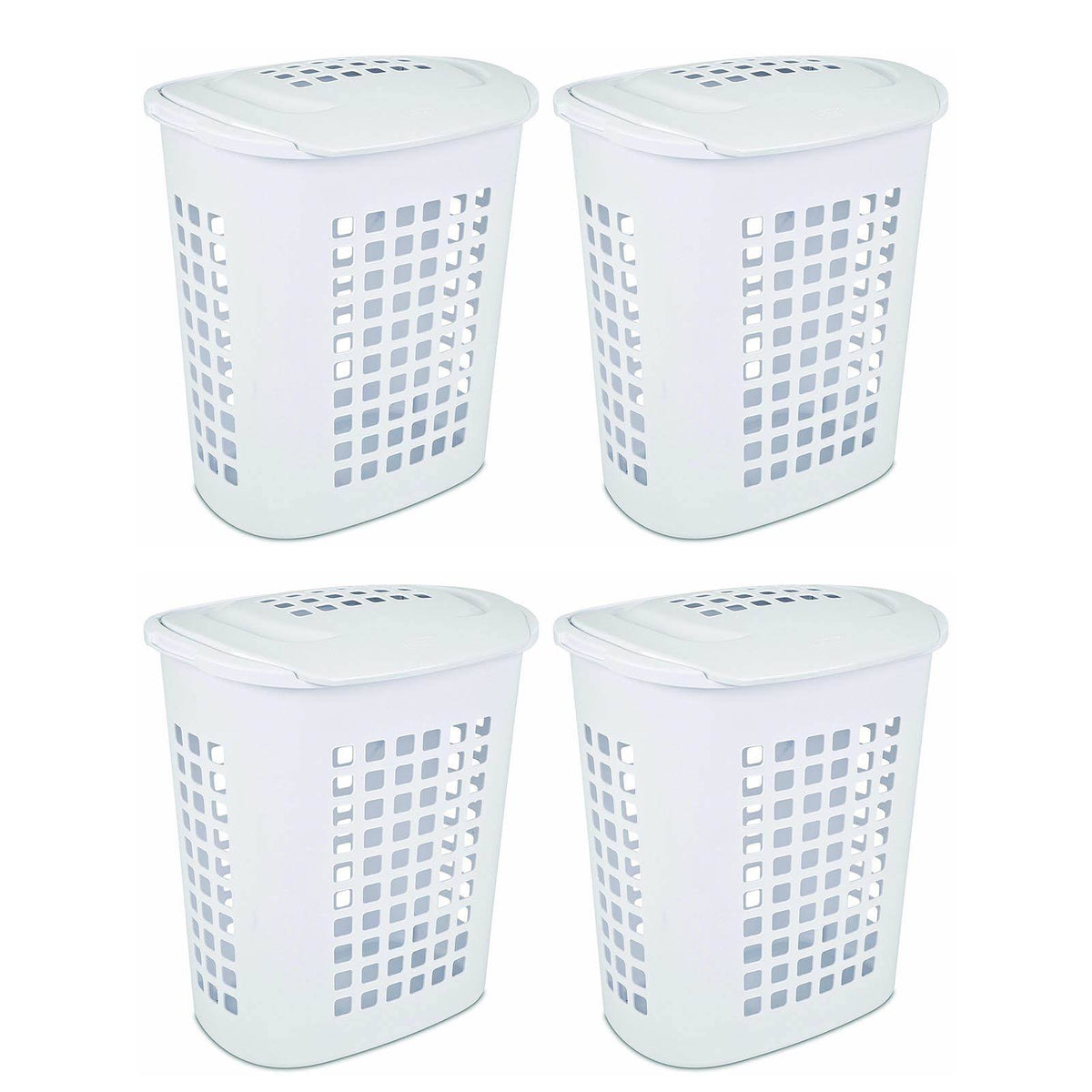 81 Liter Lift Top Laundry Basket White 4 Pack L66508