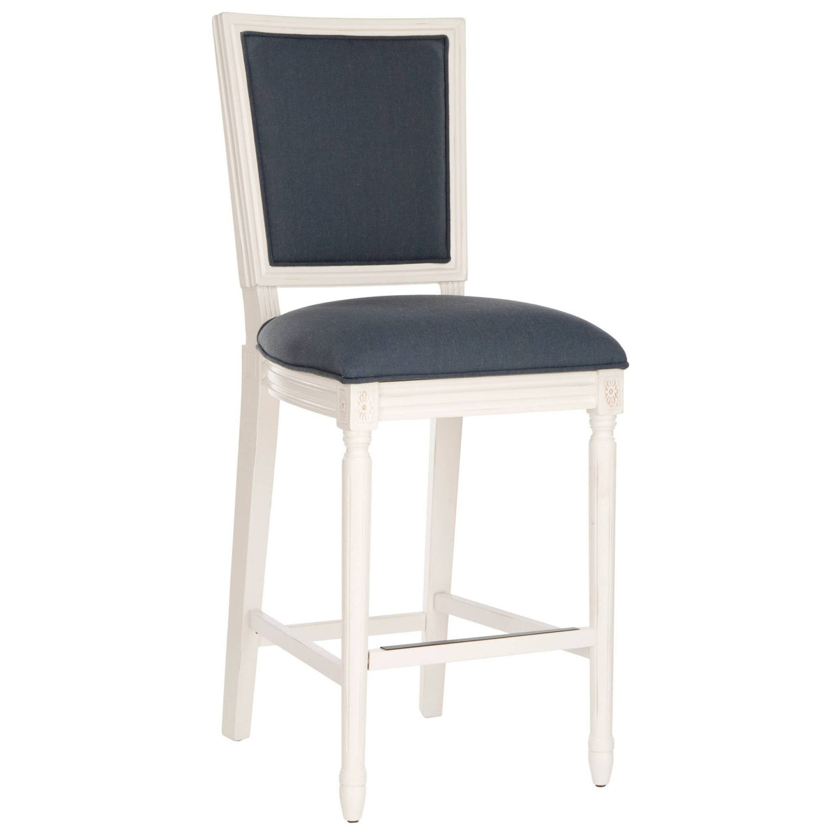 Navy/Cream Rectangle Bar Stool (Set of 2) K2492