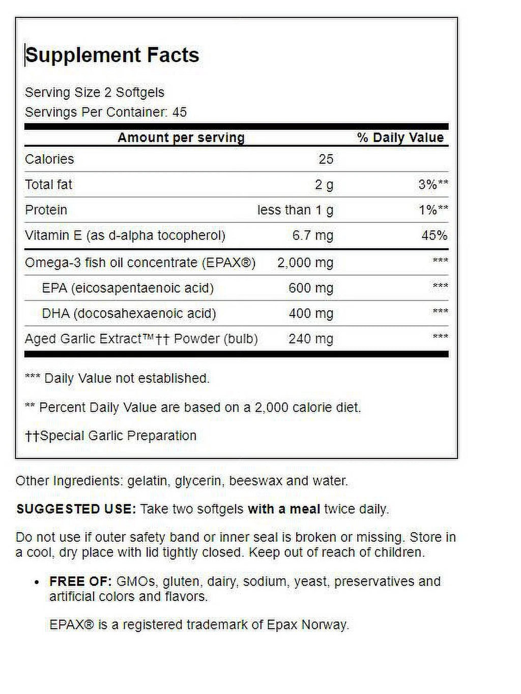 Aged Garlic Extract Softgels, 90 ea R41854