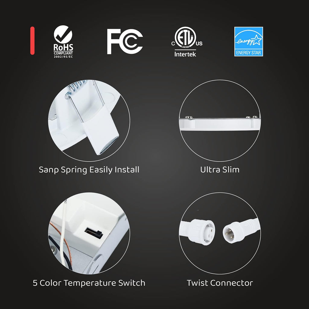 LED Recessed Lighting 4 Inch Dimmable Canless Downlight with Junction Box E950465