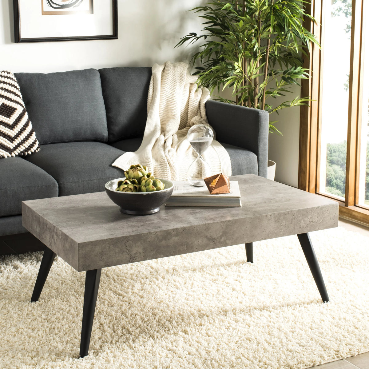 Light Grey Rectangular Coffee Table Q2784