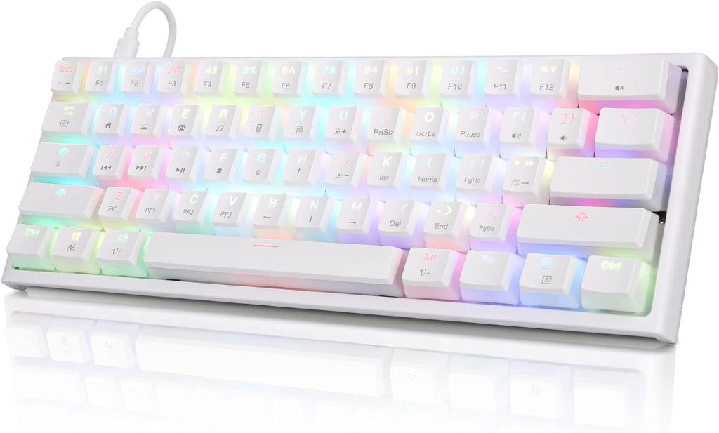 White 60% Wired Mechanical Gaming Keyboard L5126