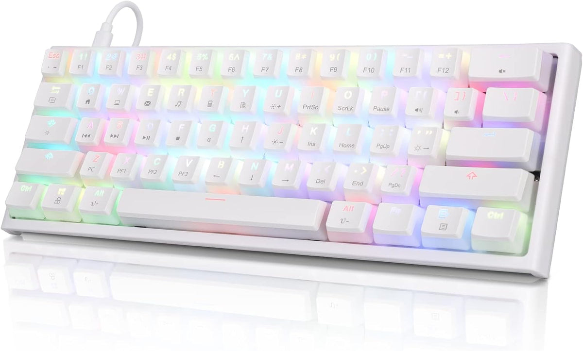 White 60% Wired Mechanical Gaming Keyboard L5126