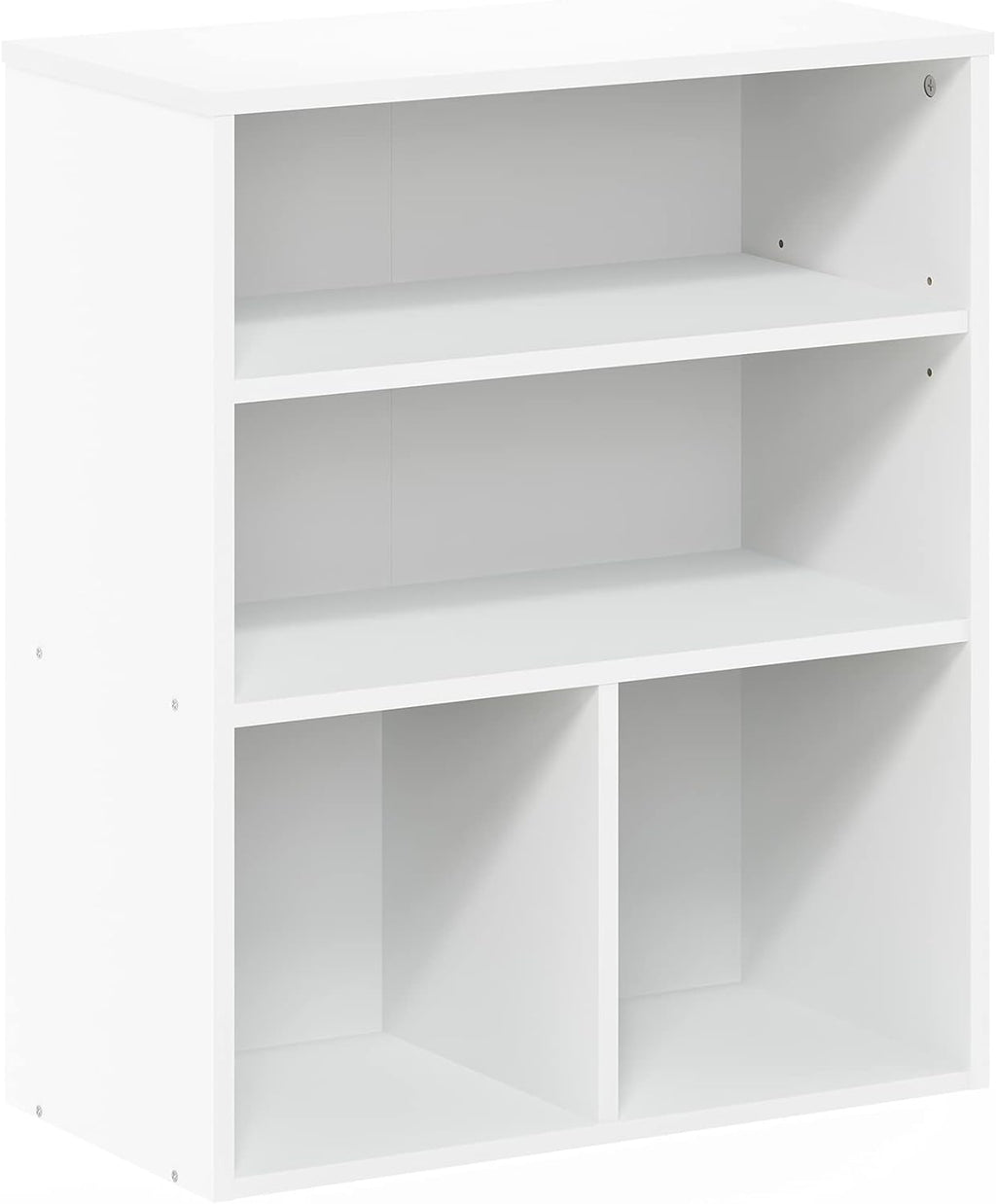 3 Tier White Bookcase S3330