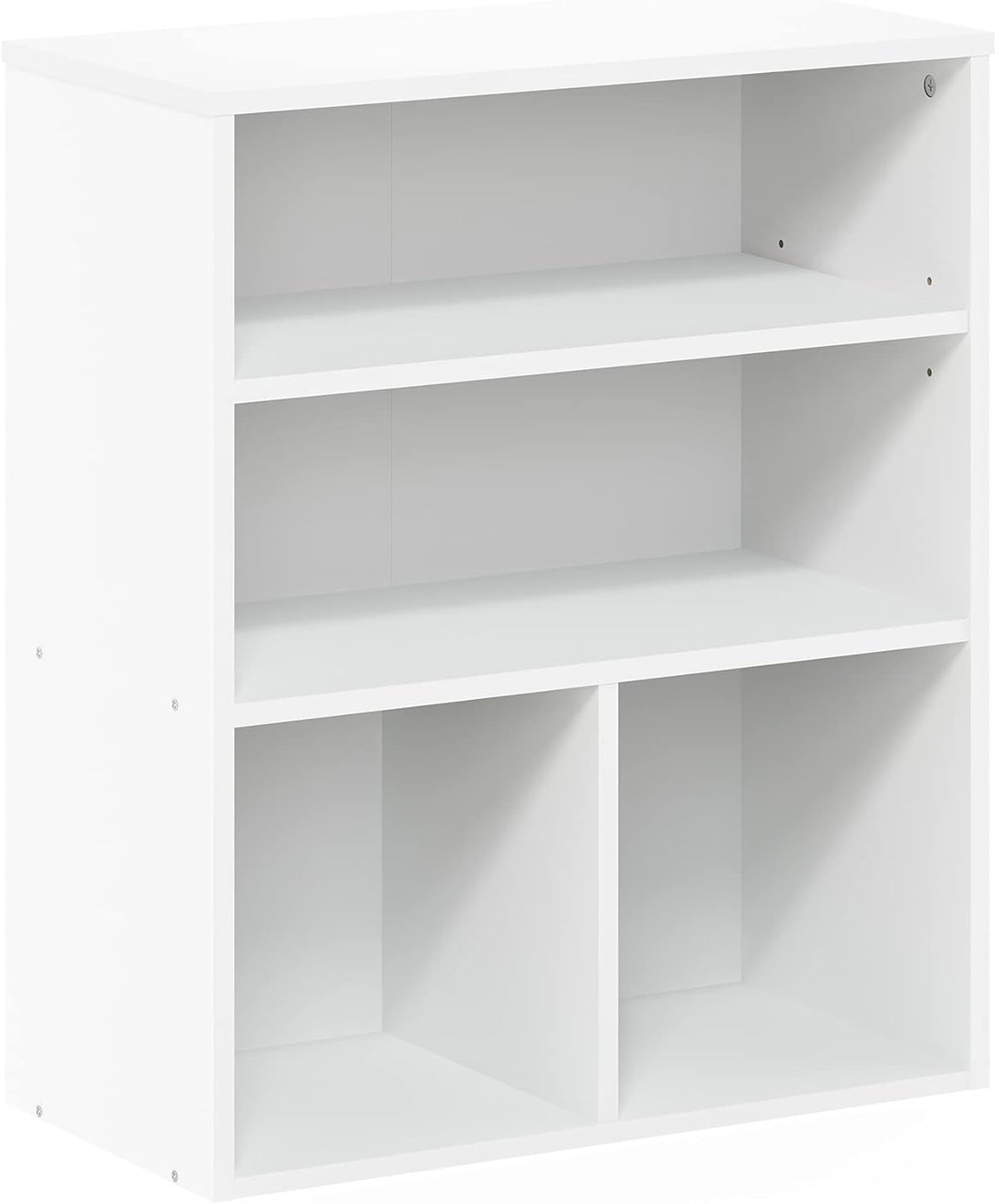 3 Tier White Bookcase S3330