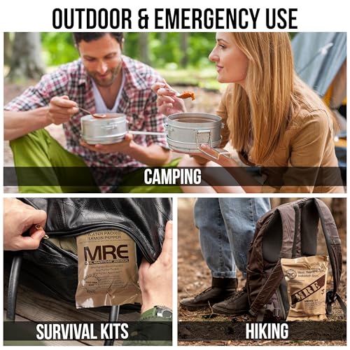 12 MRE Food Pack Meals Ready to Eat with Heater Packs H698344