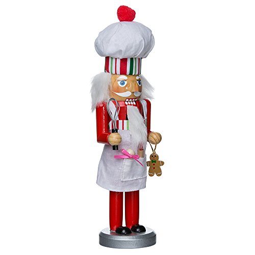Rosy Red Baking Nutcracker Chef 10 inch Wood Decorative Tabletop Figurine R742207