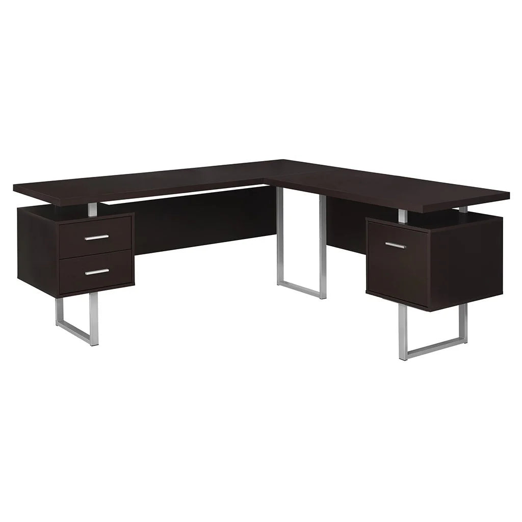 Brown Laminate L Shape Corner Desk W5416