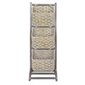 3-Tier Magazine Rack with 3 Hyacinth Storage Baskets Q535912