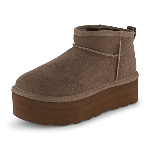 Women's Genuine Suede Platform Boot with Memory Foam K99780