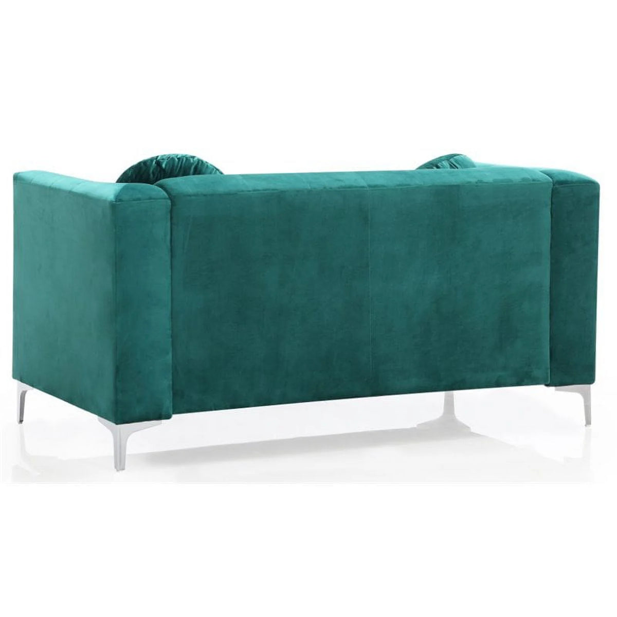 Velvet Sofa Chaise and Loveseat 2-Piece Set in Green V70021