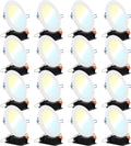 16 Pack 4 Inch Ultra Thin LED Recessed Ceiling Lights, 3000K Warm White, Dimmable 10W, 650 LM, Smooth Trim Damp Rated U752