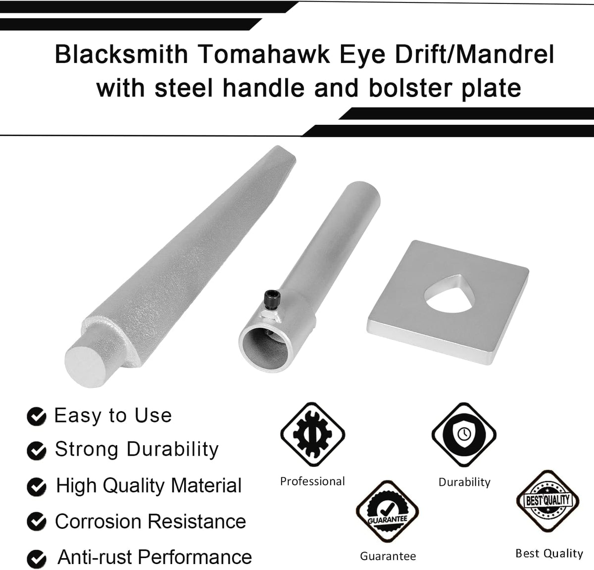 Tomahawk Eye Drift/Mandrel with Steel Handle and Bolster Plate, Pack of 2 L6202