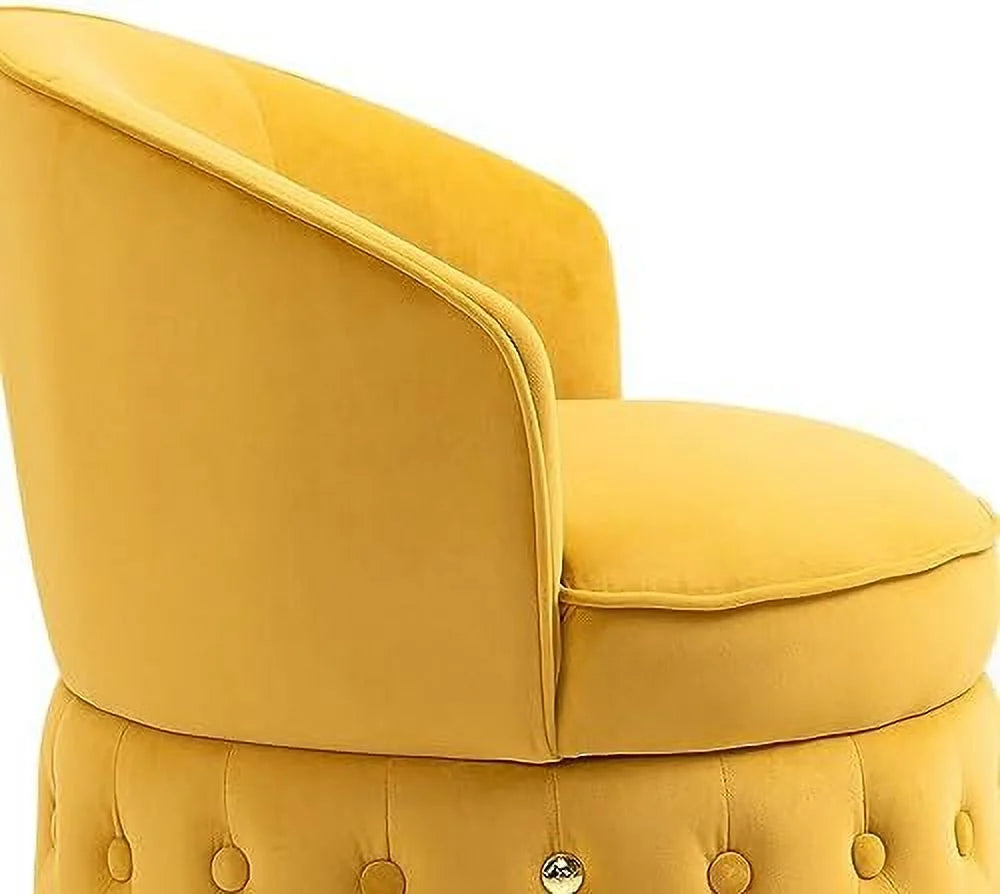 Fluffy Velvet Swivel Barrel Chair with Gold Base M768