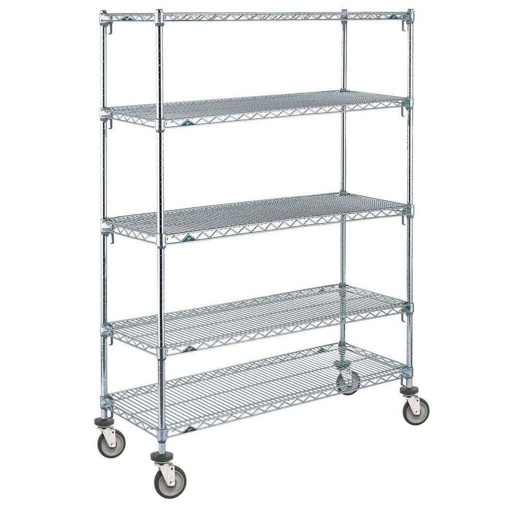 Chrome 5-Tier Stem Caster Cart X950238