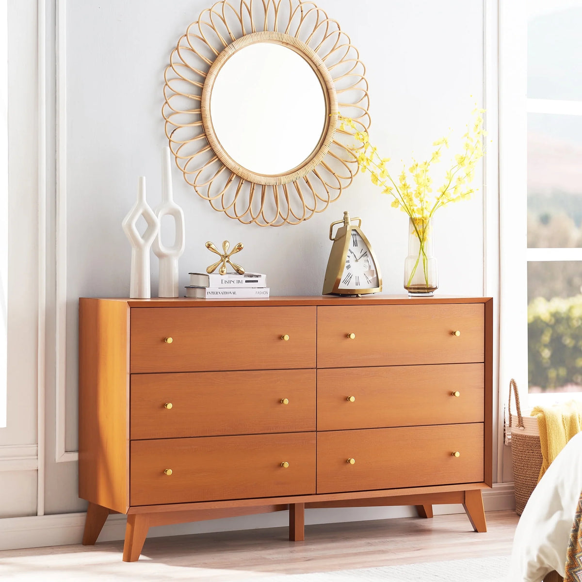 Mid Century Modern 6 Drawer Dresser Z310771