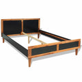 Black Solid Acacia Wood Bed Frame W439303