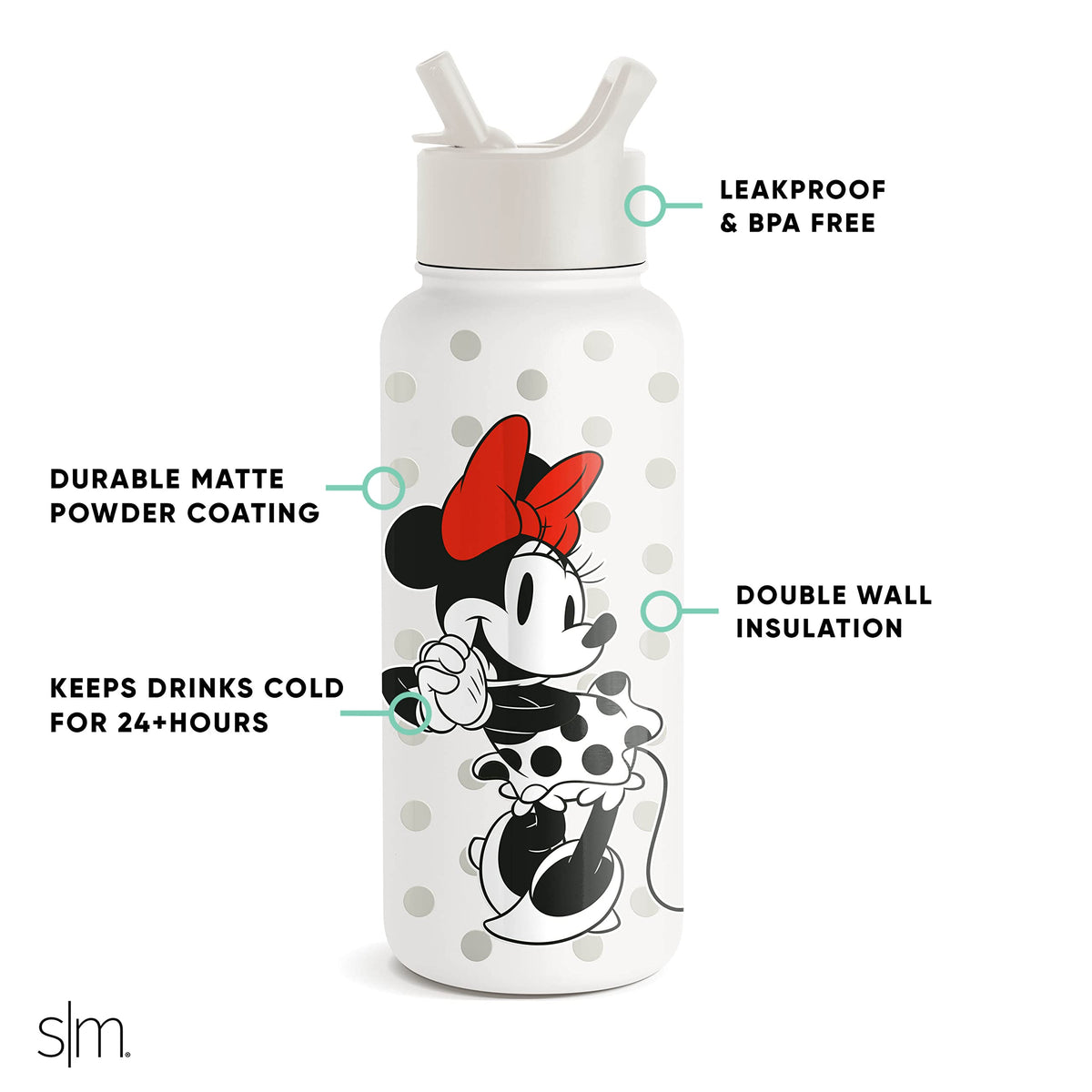 32oz Insulated Stainless Steel Water Bottle with Straw Lid P9068