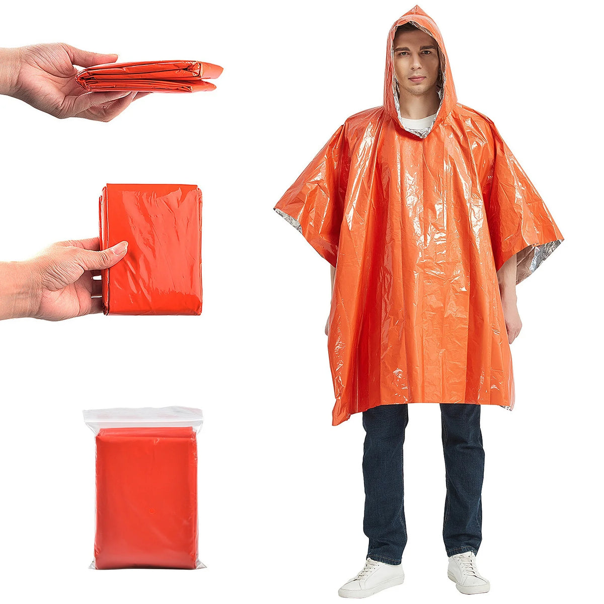 Waterproof Thermal Poncho Raincoat with Sleeping Bag and Tent Shelter X2448