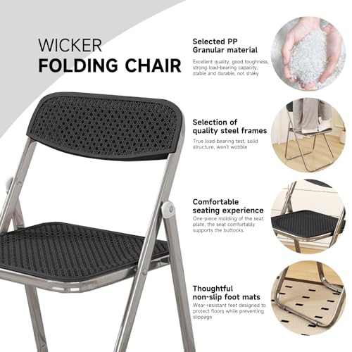 6 Pack Black Plastic Folding Chair P3022