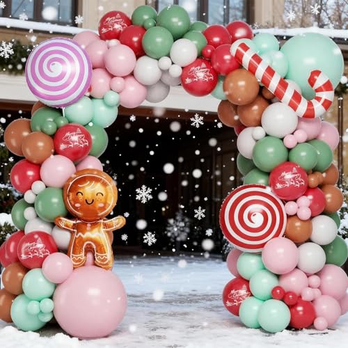 120 PC Pink Christmas Balloon Arch V780
