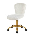 White Faux Fur Adjustable Swivel Vanity Chair K42173