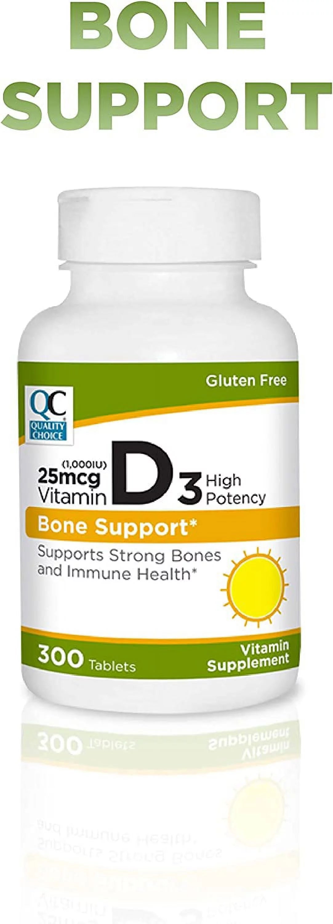 Vitamin D3 25mcg Tablets, 300 Count Pack of 4 Y5598