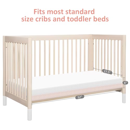 White Pink Dual Sided Memory Foam Crib Mattress K39235